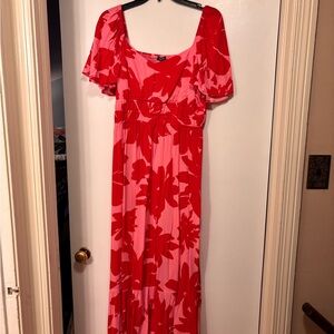 Lily Rose Red and Pink Floral Maxi Dress